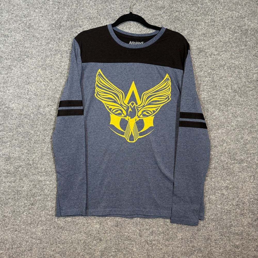 Assassins Creed IV Shirt Adult Large Blue Black Flag Long Sleeve Graphic Tee NEW